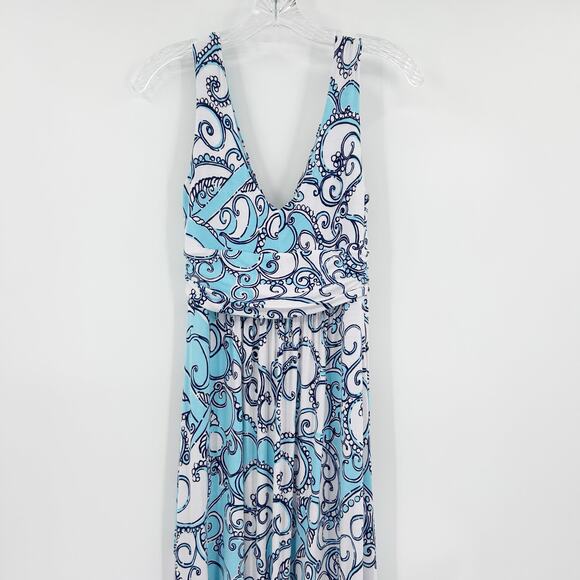 Lilly Pulitzer Sloane Maxi Dress Shape Up or Ship Out Anchor Print Women Size S - Picture 11 of 14
